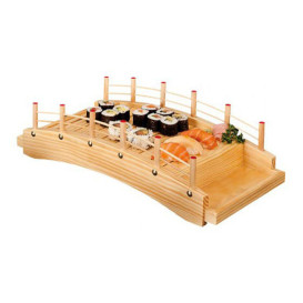 Wooden Sushi Bridge Serving Tray 43x21,5x12,5cm (1 Unit) 