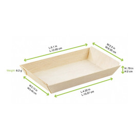 Wooden Tray 13x6,5x2cm 125ml (25 Units) 