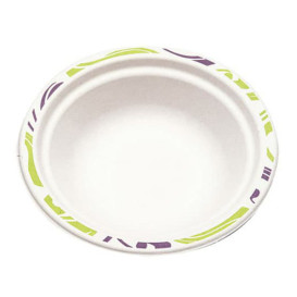 Molded Fiber Bowl "Chinet" White BiColor 340ml Ø16cm (140 Units)  