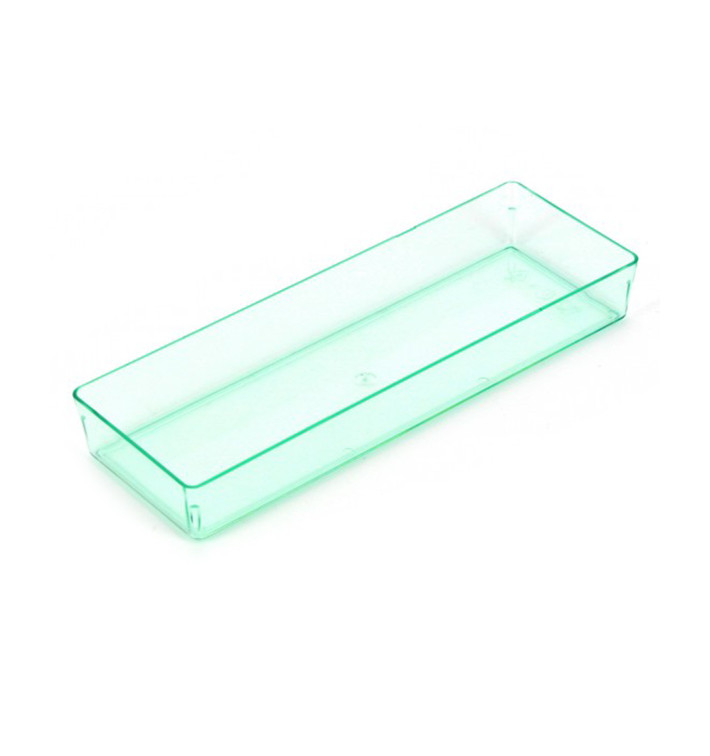 Plastic Tray PS Rectangular shape Water Green 13,1x4,6 cm (12 Units) 