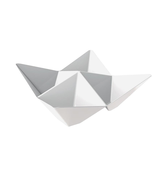 Tasting Plastic Bowl PS "Origami" White 10,3x10,3cm (25 Units)