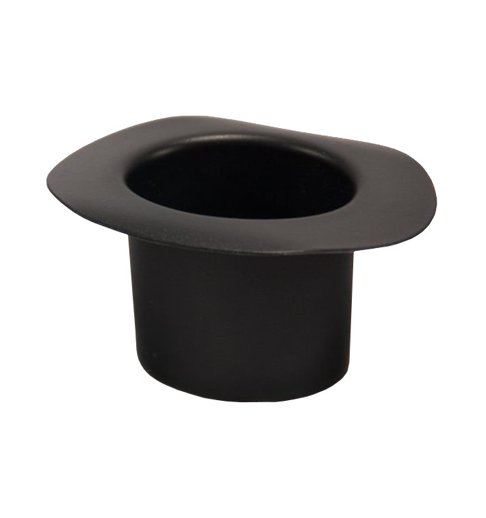 Plastic Tasting Bowl Hat Design PP "Hot Form" Black 60ml (24 Units) Plastic Tasting Bowl Hat Design PP "Hot Form" Black 60ml (24 Units)