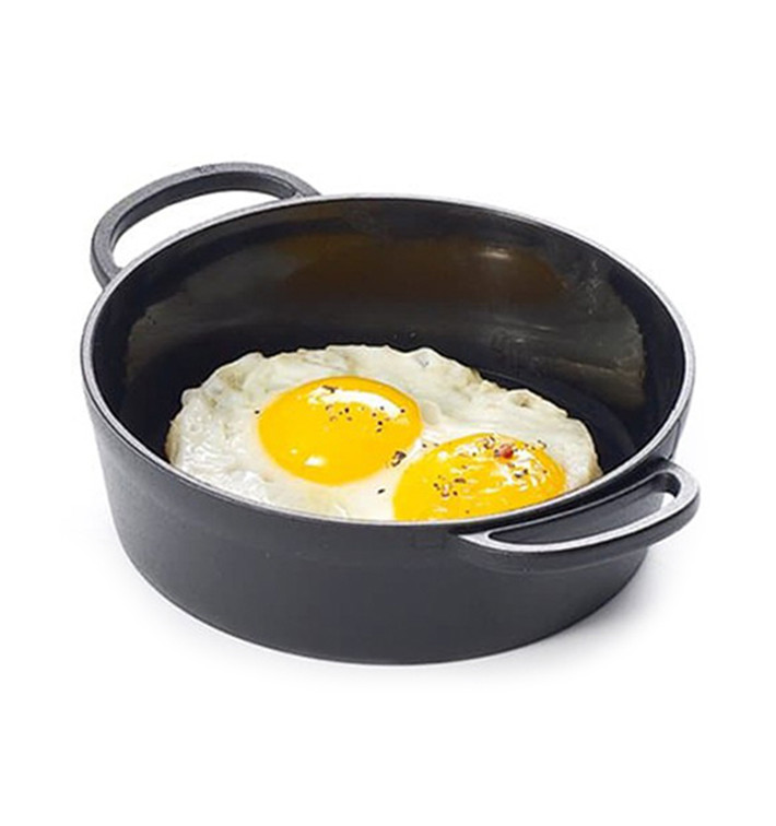 Serving Mini Paella Pan Tray PP Black 9cm (6 Units) Serving Mini Paella Pan Tray PP Black 9cm (6 Units)
