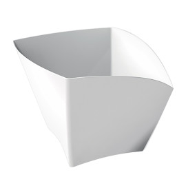 Plastic Tasting Cup PS Curved Shape White 90 ml (25 Units) 