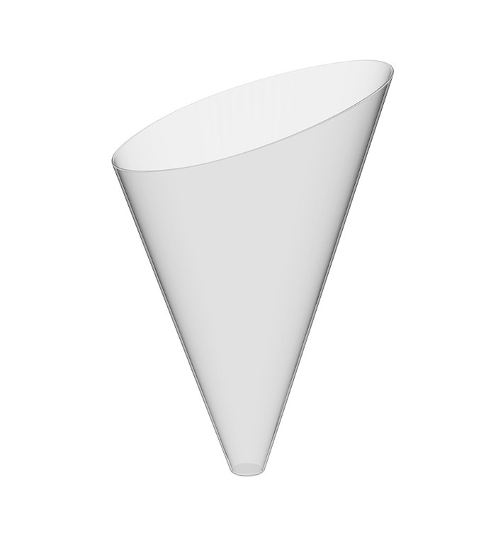 Plastic Serving Cone PS "Slice" Clear 55 ml (120 Units) Plastic Serving Cone PS "Slice" Clear 55 ml (120 Units)