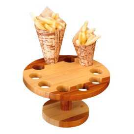 Bamboo Serving Cone Holder 10 slots (1 Unit) 