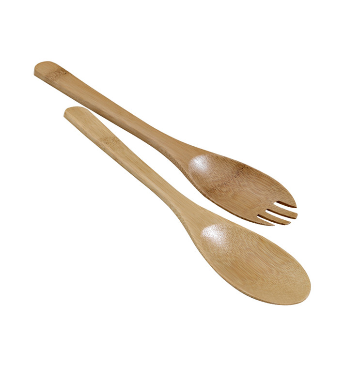 Bamboo Salad Spoon and Fork 25cm (1 Unit) Bamboo Salad Spoon and Fork 25cm (1 Unit)
