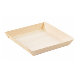 Wooden Plate Square Shape 17x17x3,6cm 800ml (100 Units)