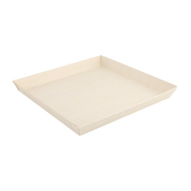 Wooden Plate Square Shape 23x23x2,5cm 1250ml (25 Units)