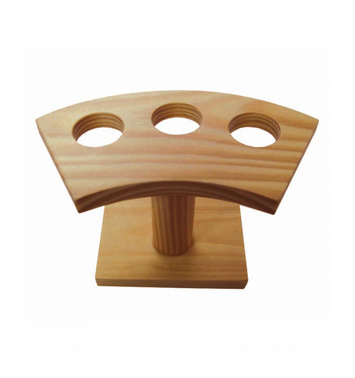 Bamboo Serving Cone Holder 3 slots (1 Unit) 