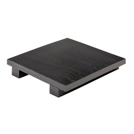 Bamboo Sushi Tray Black 15x15x2,5cm (1 Unit) 