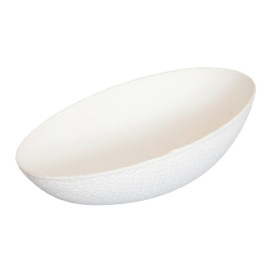 Sugarcane Mini Plate Oval Shape White 6,5x6,5 cm (50 Units)