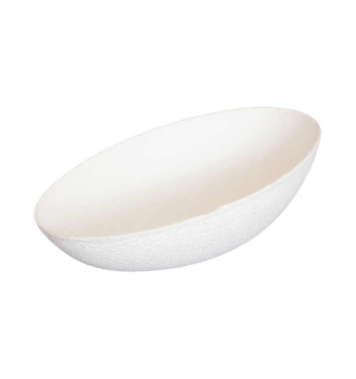 Sugarcane Mini Bowl Oval Shape White 8x5cm (30 Units) 