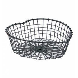 Serving Basket Containers Steel Heart Shape Black 28x27x9cm (1 Unit)
