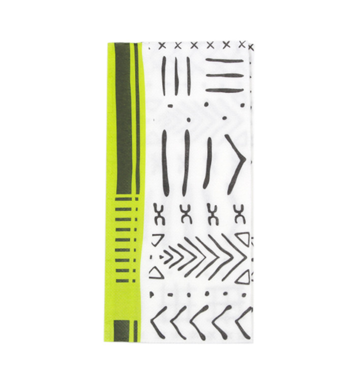 Paper Napkin Double Point "White Tribal" 1/8 40x40cm (30 Units) Paper Napkin Double Point "White Tribal" 1/8 40x40cm (30 Units)