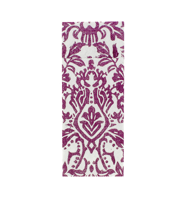 Pocket Fold Airlaid Napkins "Versalles" Purple 32x40cm 55g/m² (800 Units) 