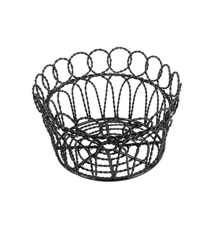 Basket Containers Steel Round Shape Black Ø19x10cm (1 Unit) Basket Containers Steel Round Shape Black Ø19x10cm (1 Unit)