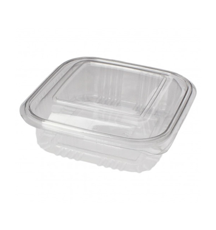 Plastic Hinged Deli Container PET Square shape 370ml (100 Units) Plastic Hinged Deli Container PET Square shape 370ml (100 Units)