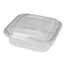 Plastic Hinged Deli Container PET Square shape 370ml (900 Units)