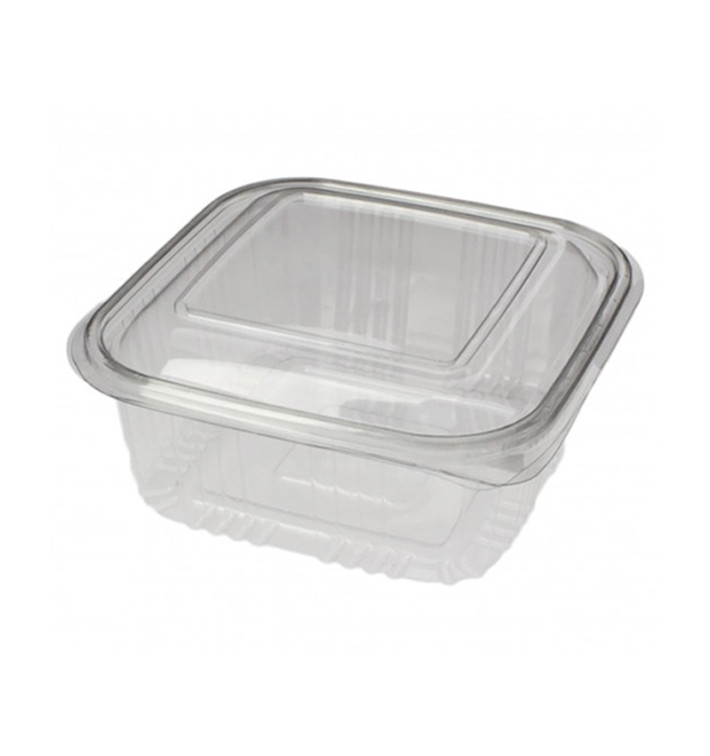 Plastic Hinged Deli Container PET Square shape 500ml (100 Units) Plastic Hinged Deli Container PET Square shape 500ml (100 Units)