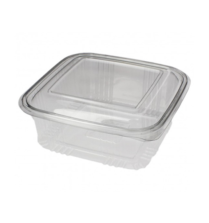 Plastic Hinged Deli Container PET Square shape 750ml (100 Units) Plastic Hinged Deli Container PET Square shape 750ml (100 Units)