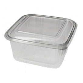 Plastic Hinged Deli Container PET Square shape 1000ml (100 Units) 