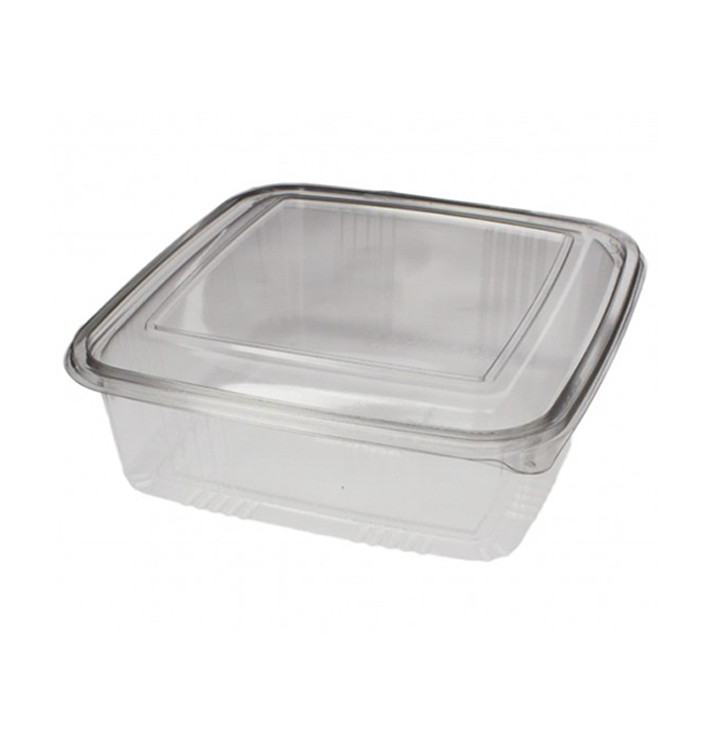 Plastic Hinged Deli Container PET Square shape 1500ml (50 Units) Plastic Hinged Deli Container PET Square shape 1500ml (50 Units)