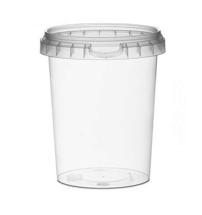 Plastic Deli Container with Plastic Lid PP Tamper-Evident 520 ml Ø9,5 (380 Units) Plastic Deli Container with Plastic Lid PP Tamper-Evident 520 ml Ø9,5 (380 Units)