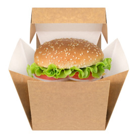 Gourmet Burger Box Kraft 13x13x13cm (25 Units)