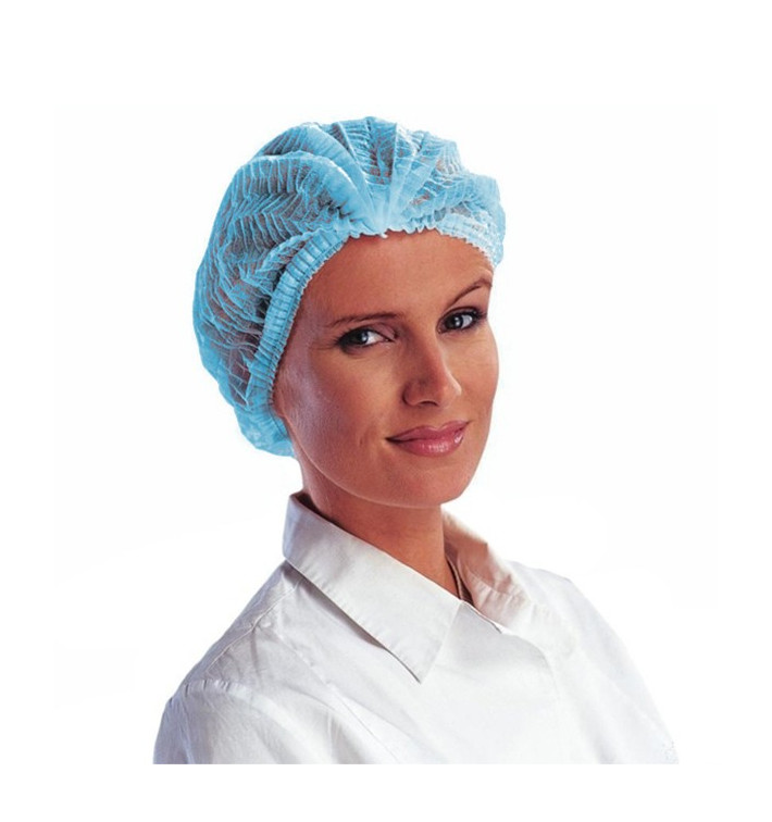 Disposable Bouffant Cap Accordion PP Blue 2 Gums Ø53cm (1.000 Units) Disposable Bouffant Cap Accordion PP Blue 2 Gums Ø53cm (1.000 Units)