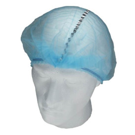 Disposable Bouffant Cap Accordion PP "Detectable" Blue Ø53cm (100 Units)