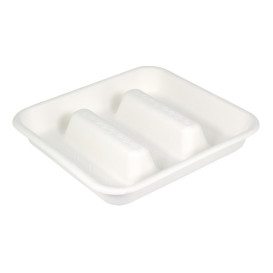 Sugarcane Taco Container White 18,5x18,5cm (300 Units)