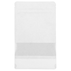 Paper Doypack White with self closing and Window 12+6x20cm (1000 Units)