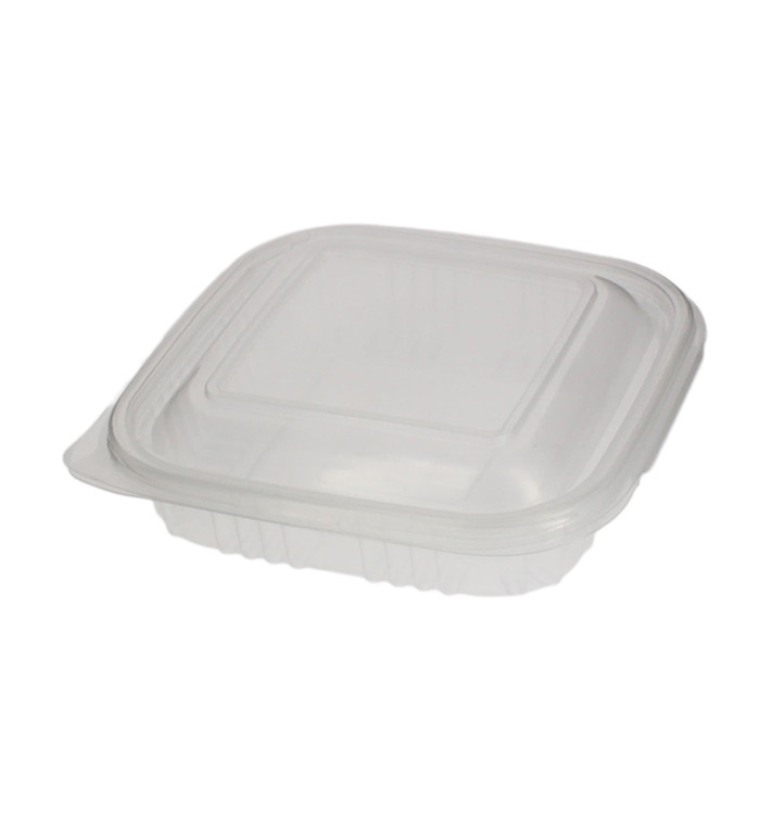 Plastic Hinged Deli Container Microwavable PP Square Shape 250ml (100 Units) Plastic Hinged Deli Container Microwavable PP Square Shape 250ml (100 Units)
