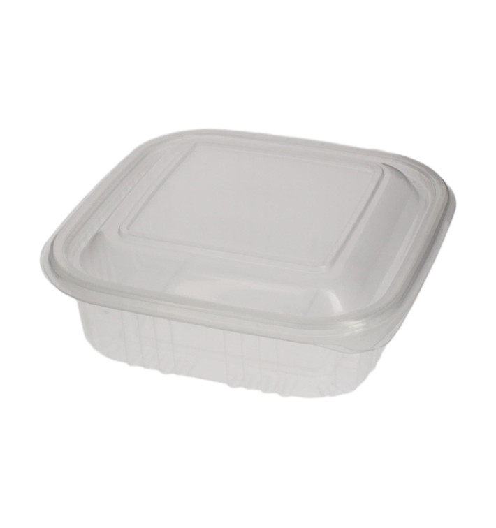 Plastic Hinged Deli Container Microwavable PP Square Shape 370ml (100 Units) Plastic Hinged Deli Container Microwavable PP Square Shape 370ml (100 Units)