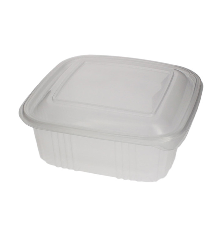 Plastic Hinged Deli Container Microwavable PP Square Shape 1000ml (100 Units) Plastic Hinged Deli Container Microwavable PP Square Shape 1000ml (100 Units)