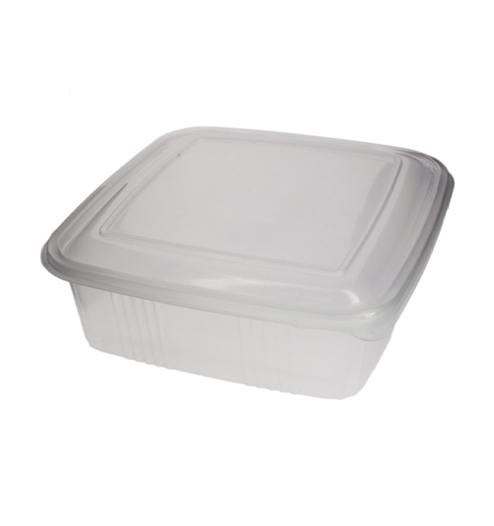 Plastic Hinged Deli Container Microwavable PP Square Shape 1500ml (200 Units) Plastic Hinged Deli Container Microwavable PP Square Shape 1500ml (200 Units)