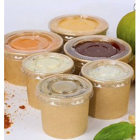Kraft Cardboard Sauce Jar Soup Bowl 75mll Ø7,3cm (50 Units)
