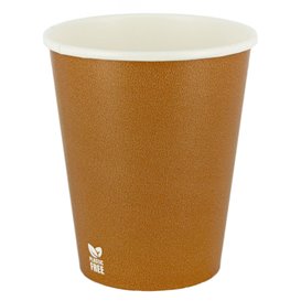 Plastic-Free Paper Cup 8 Oz/240ml "Caramel" Ø8cm (1.000 Units)