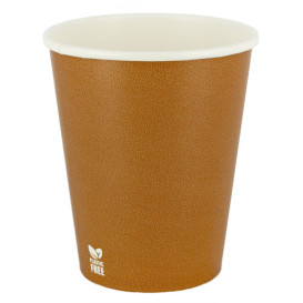 Plastic-Free Paper Cup 8 Oz/240ml "Caramel" Ø8cm (1.000 Units)