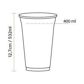 Plastic Cup PET 532 ml Ø9,5cm (50 Units)