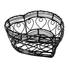 Serving Basket Containers Steel Heart Shape Black 18x18x9cm (1 Unit)