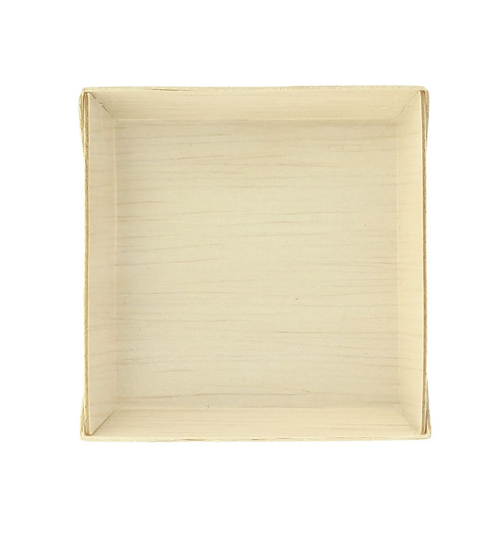 Wooden Mini Plate Square Shape 7x7x1,5cm (20 Units) Wooden Mini Plate Square Shape 7x7x1,5cm (20 Units)