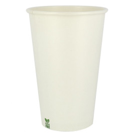 Plastic-Free Paper Cup 16 Oz/480ml White Ø9cm (50 Units)