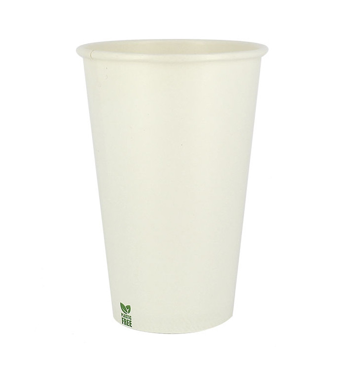 Plastic-Free Paper Cup 16 Oz/480ml White Ø9cm (50 Units) Plastic-Free Paper Cup 16 Oz/480ml White Ø9cm (50 Units)