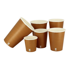 Plastic-Free Paper Cup 7 Oz/210ml "Caramel" Ø7cm (50 Units)