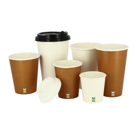 Plastic-Free Paper Cup 7 Oz/210ml "Caramel" Ø7cm (1.000 Units)