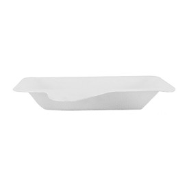 Sugarcane Plate with Handle White 11x11 cm (50 Units) 