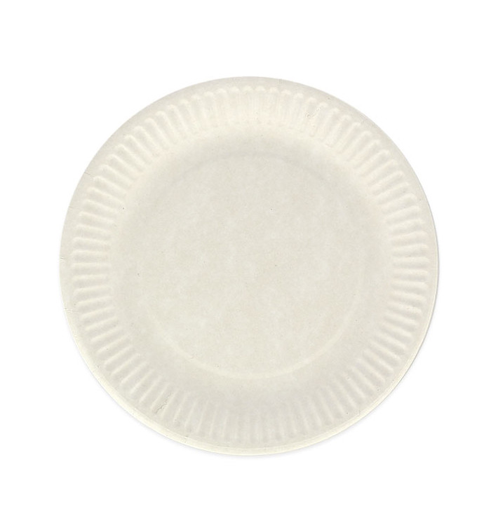 Paper Plate Biodegradable White 18 cm (100 Units)