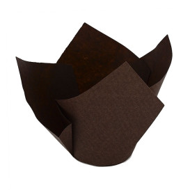 Cupcake Liner Tulip shape "Twist" Brown Ø5x6,5/9,8cm (300 Units)